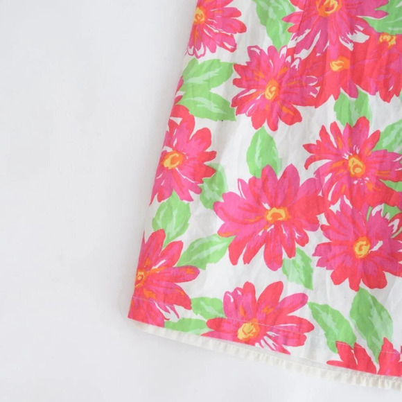 Vintage 90s Merona Pink And Green Floral Daisy  Midi Dress Size L - Picture 7 of 14